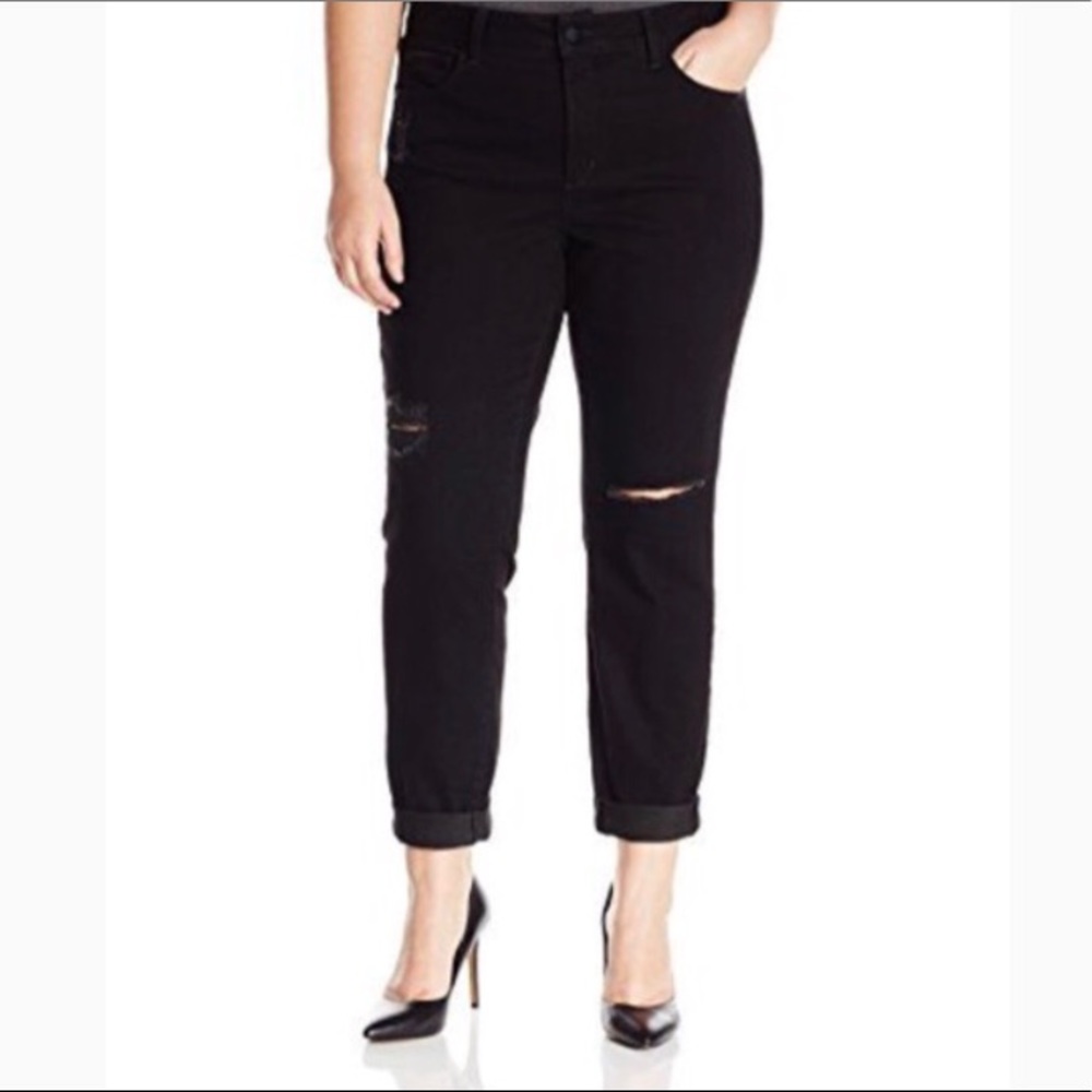 NYDJ Sylvia black relaxed boyfriend jeans 18W 20W